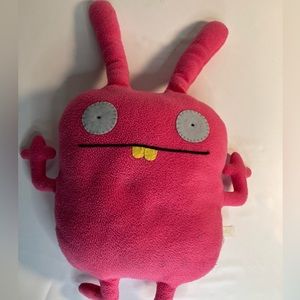 Ugly Doll Pink "Wippy" Plush Monster Yellow Teeth Stuffed Animal Toy Pillow